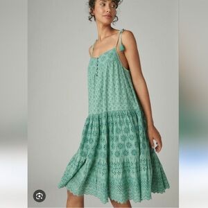 NWOT Teal Eyelet Lucky Brand Shoft Dress, XL